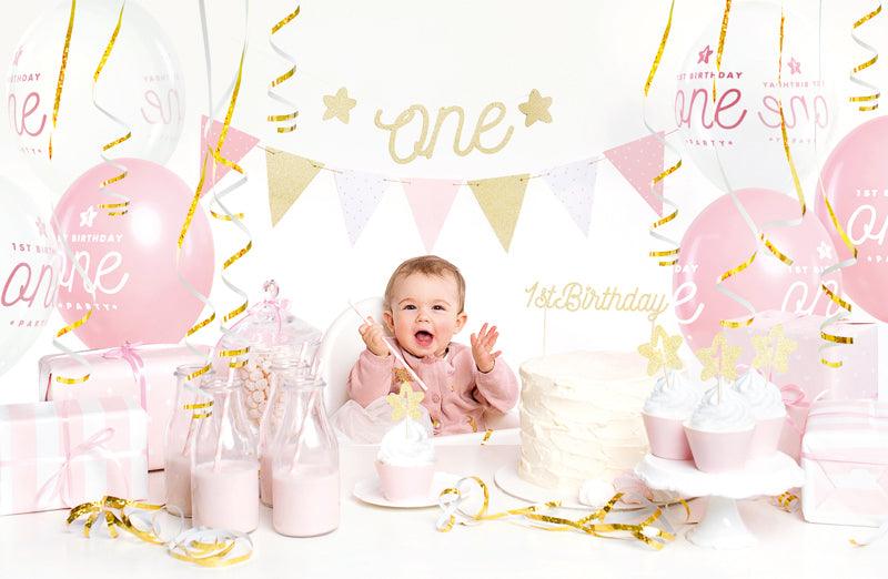 Set mit Partydekorationen - 1st Birthday, gold - FeierGlanz
